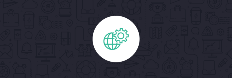 globe and gear icon