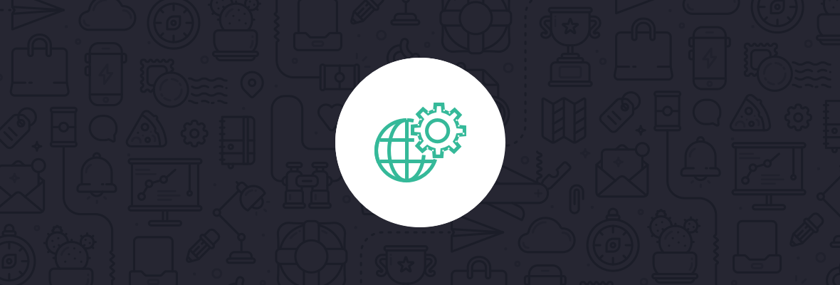 globe and gear icon