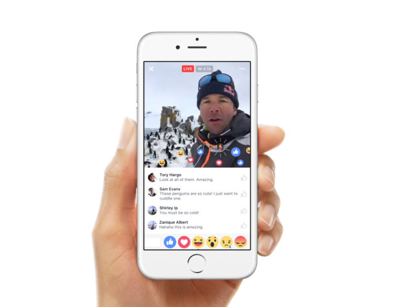 example of what it looks like when someone goes live on Facebook for a smartphone