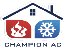 circular red, white and blue champion ac logo