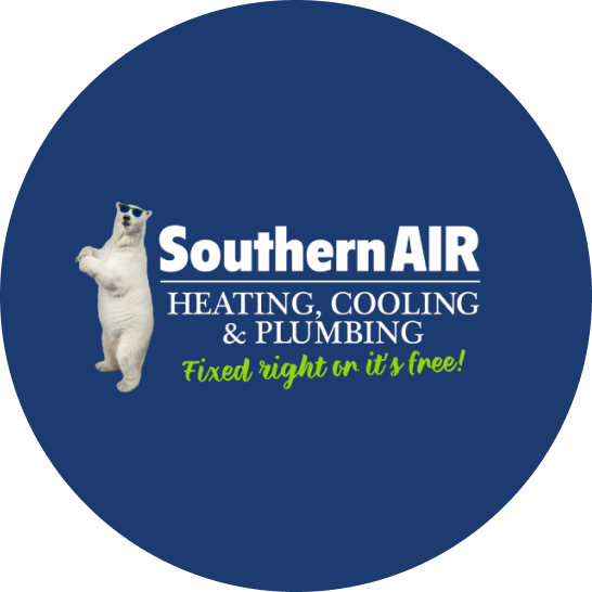 circular blue southern air heating, cooling & plumbing logo