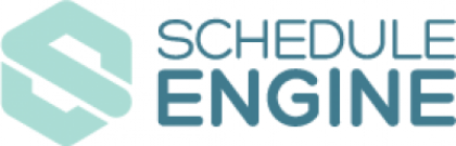 horizontal stacked light blue schedule engine logo