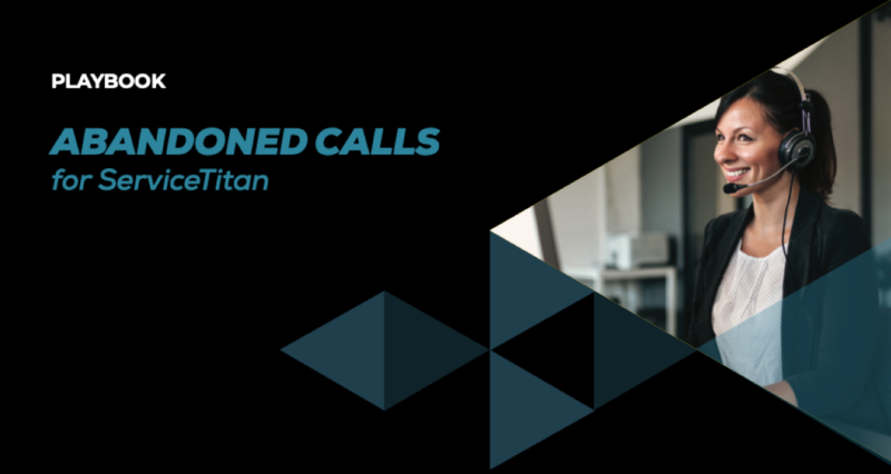 Abandoned Calls Playbook - Post Featured graphic with a woman wearing a csr headset