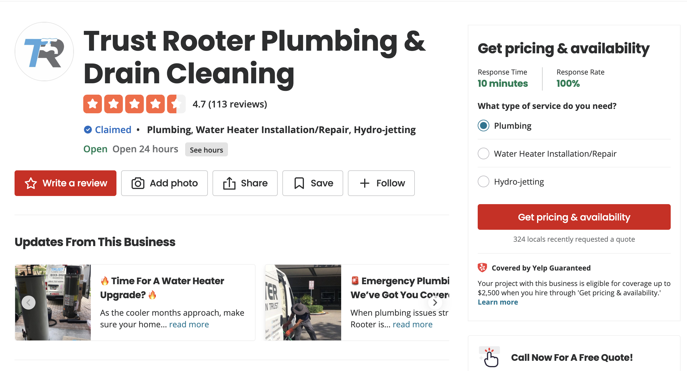 Yelp Profile Optimization For Plumbing Companies