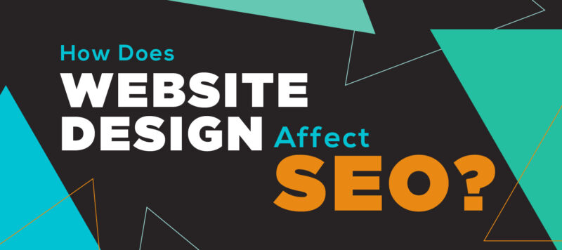 black, blue, and orange graphic reading, "How Does Website Design Affect SEO"